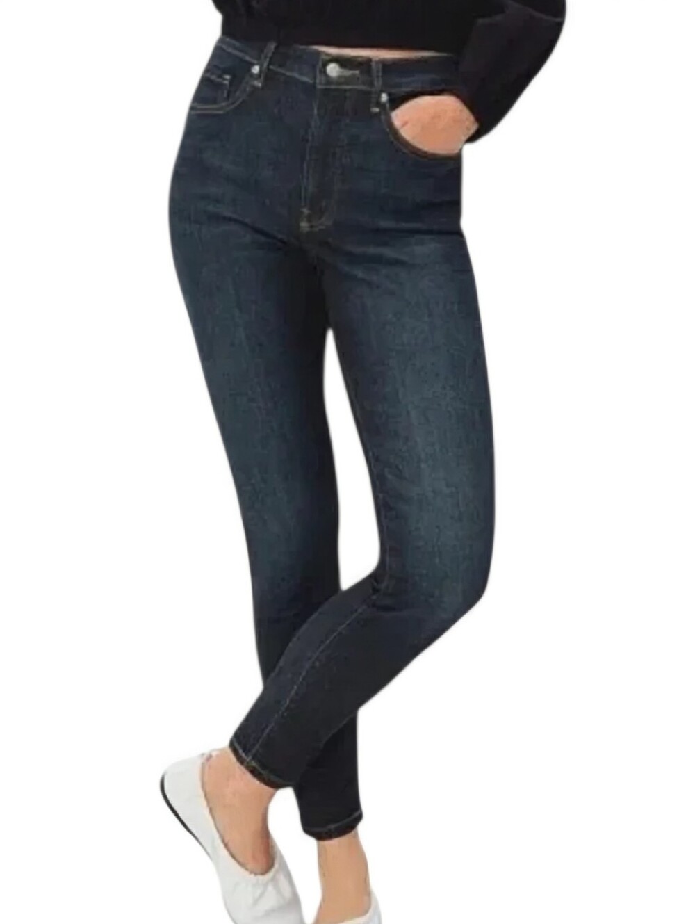 Everlane High Rise Skinny Jeans Women 26 Dark Wash Blue Stretch Denim